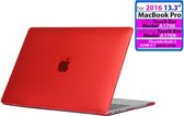Ice-Satin Hard Shell Cover voor Apple MacBook Pro 13 inch (2016) A1708  A1706 / (2018) A1989 / (2019) A2159  - Rood