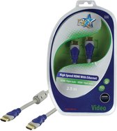 HQ - 1.4 High Speed HDMI kabel  - 2.5 m - Grijs/Blauw