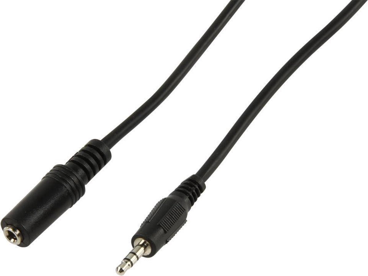 Valueline - 3.5mm stereo mannelijk - 3.5mm stereo vrouwelijk - 2,50 m - Zwart
