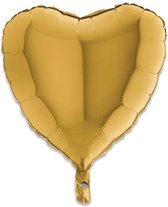 Folieballon hart lichtgoud (46cm)