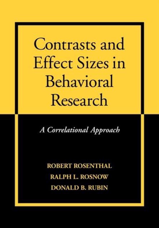 Contrasts and Effect Sizes in Behavioral Research - cover