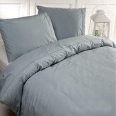 Luxe Percale Katoen Dekbedovertrek Valetijn Grijs | 200x200/220 | Fijn Geweven | Elegant En Zacht