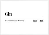 KMCT collection | voordeel set canvas zwart wit poster gin met witte wissellijst | 50 x 70 cm