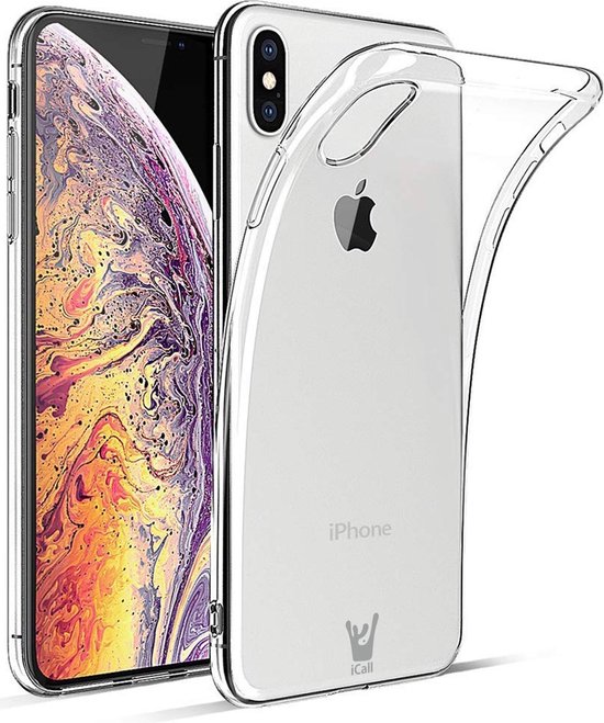 preambule schermutseling Stiptheid Transparant Hoesje voor Apple iPhone Xs Max Soft TPU Gel Siliconen Case  iCall | bol.com
