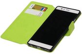 Mobieletelefoonhoesje.nl - Cross Pattern TPU Bookstyle Hoesje voor Huawei P9 Groen