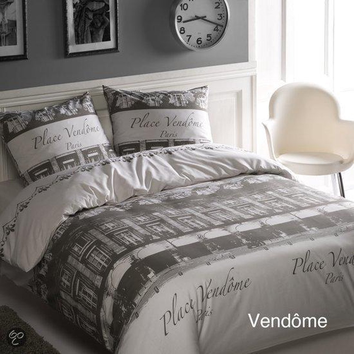 Papillon Vendome dekbedovertrek - eenpersoons - 140x200/220 - Grijs