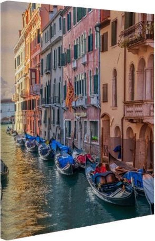 Gondoles à Venise toile 40x60 cm - Tirage photo sur toile (Décoration murale salon / chambre) / Villes sur toile