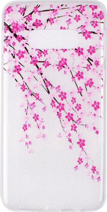 Shop4 - Geschikt voor Samsung Galaxy S10e Hoesje - Zachte Back Case Bloesem Transparant