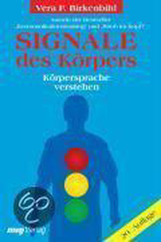 Livre à couverture bleue, titre 'Signale des Körpers', avec silhouette de personne et couleurs de feu de circulation.