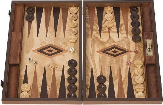 Ultiem Grieks Walnoot Backgammon spel, mt groen inleg, | Games | bol.com