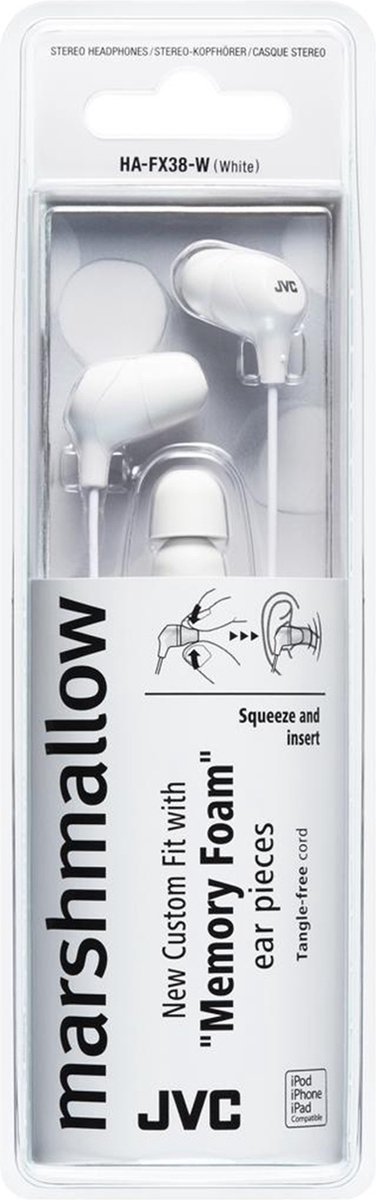 JVC HA-FX38-W JVC Marshmallow In-Ear Stereo Headphone White