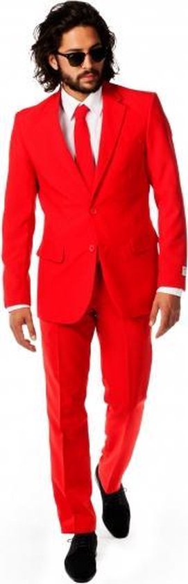 Luxe rood heren kostuum 52 (xl) | bol