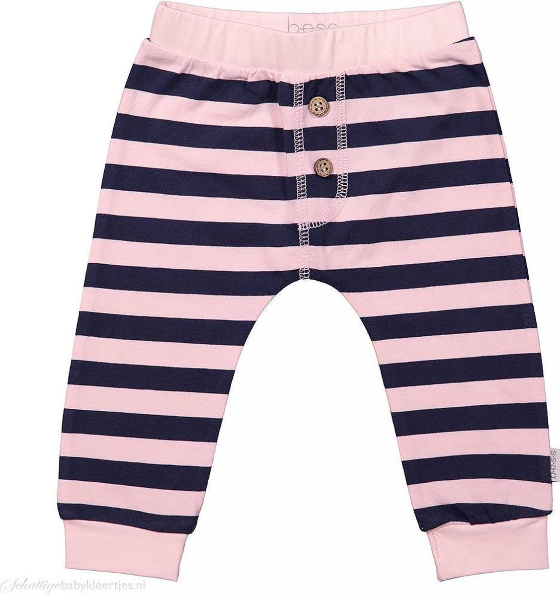 BESS Broekje striped pink - Girls  babykleding -  Maat  74