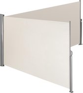 tectake® - aluminium windscherm uitschuifbaar uitrolbaar zijluifel terrasscherm privacyscherm - dubbel - 200 x 600 cm - beige - 402339