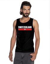 Zwart Zwitserland supporter singlet shirt/ tanktop heren L