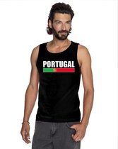 Zwart Portugal supporter singlet shirt/ tanktop heren L