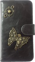 MP Case® PU Leder Mystiek design Zwart Hoesje voor LG K7 Vlinder Figuur book case wallet case