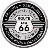 Signs-USA Route 66 rond schild - Retro Wandbord - Metaal