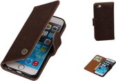 MP Case Mocca Kunstleer booktype vintage  hoesje Apple iPhone 6 Plus