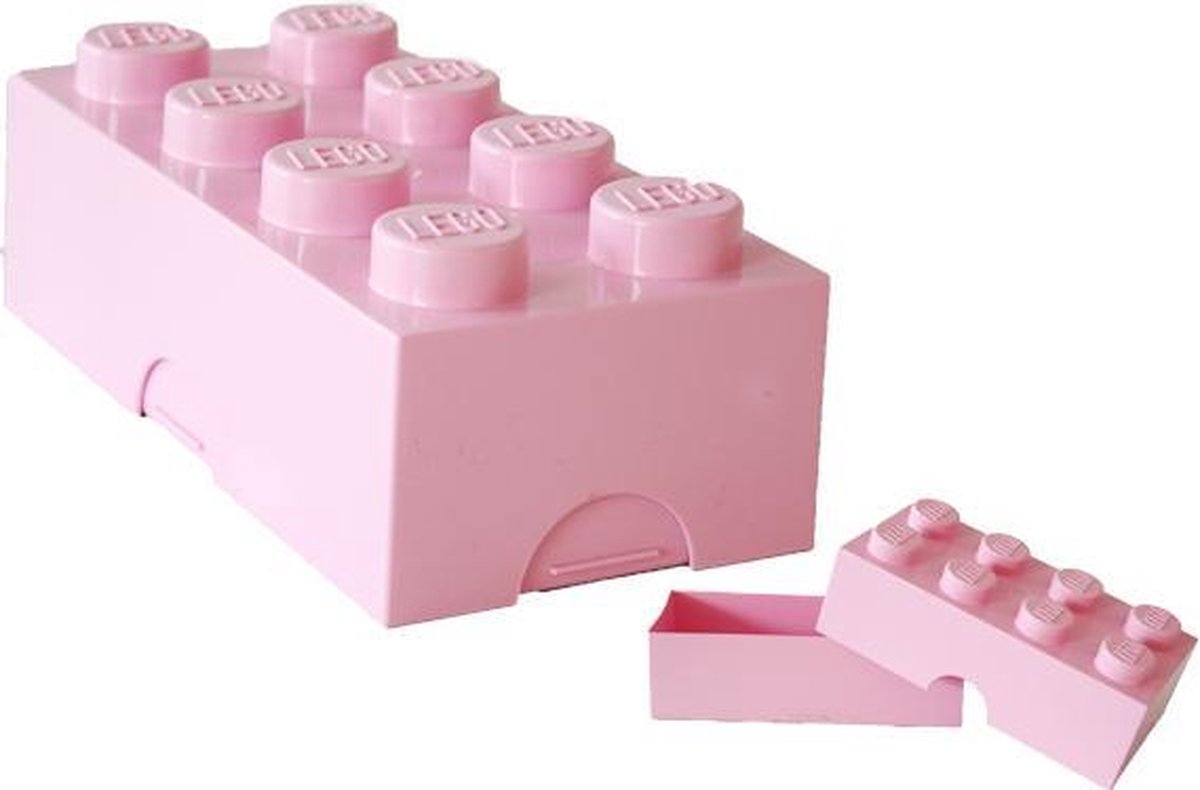 Lego Lunchbox 8-nops - Licht rose - 10 cm x 20 cm - 7,5 cm