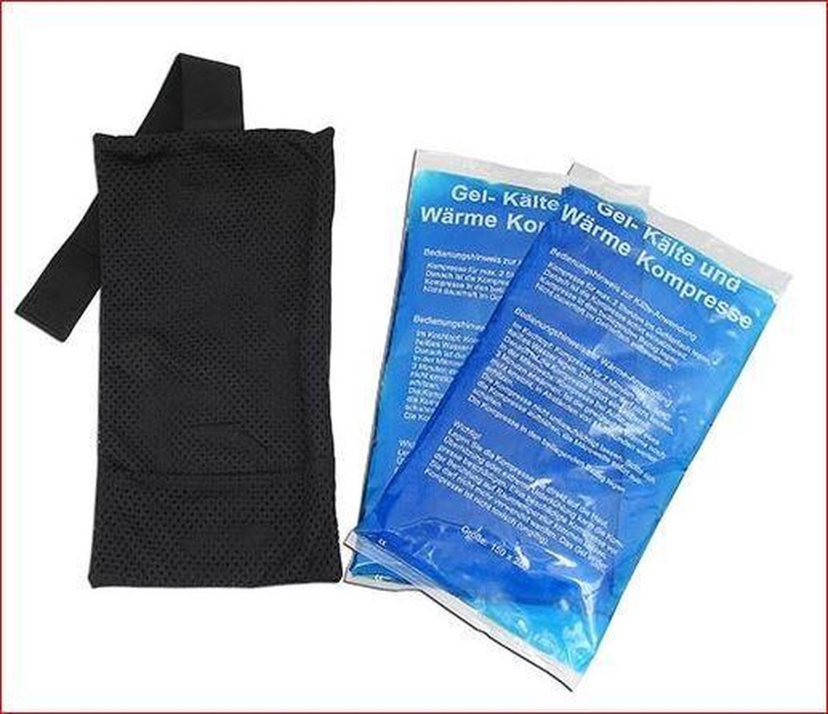 Röwo Coldpack hotpack 2stuks +Houder 15x28cm Met Klittebandsluiting