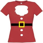Kerstvrouw t-shirt maat S Dames rood