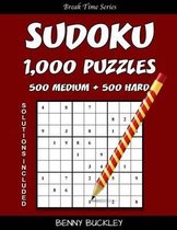 Sudoku Puzzle Book, 1,000 Puzzles, 500 Medium and 500 Hard, Solutions Included