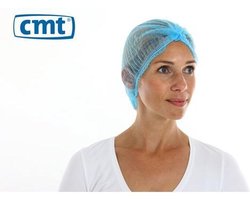 CMT® | 100 Haarnetjes BLAUW | Latexvrij | non-woven | Clip Caps | Wegwerp