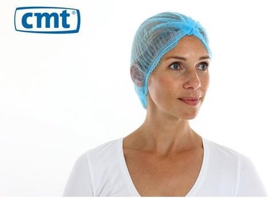 CMT® | 100 Haarnetjes BLAUW | Latexvrij | non-woven | Clip Caps | Wegwerp