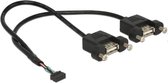 DeLOCK 84832 USB-kabel 0,25 m USB 2.0 2 x USB A Zwart