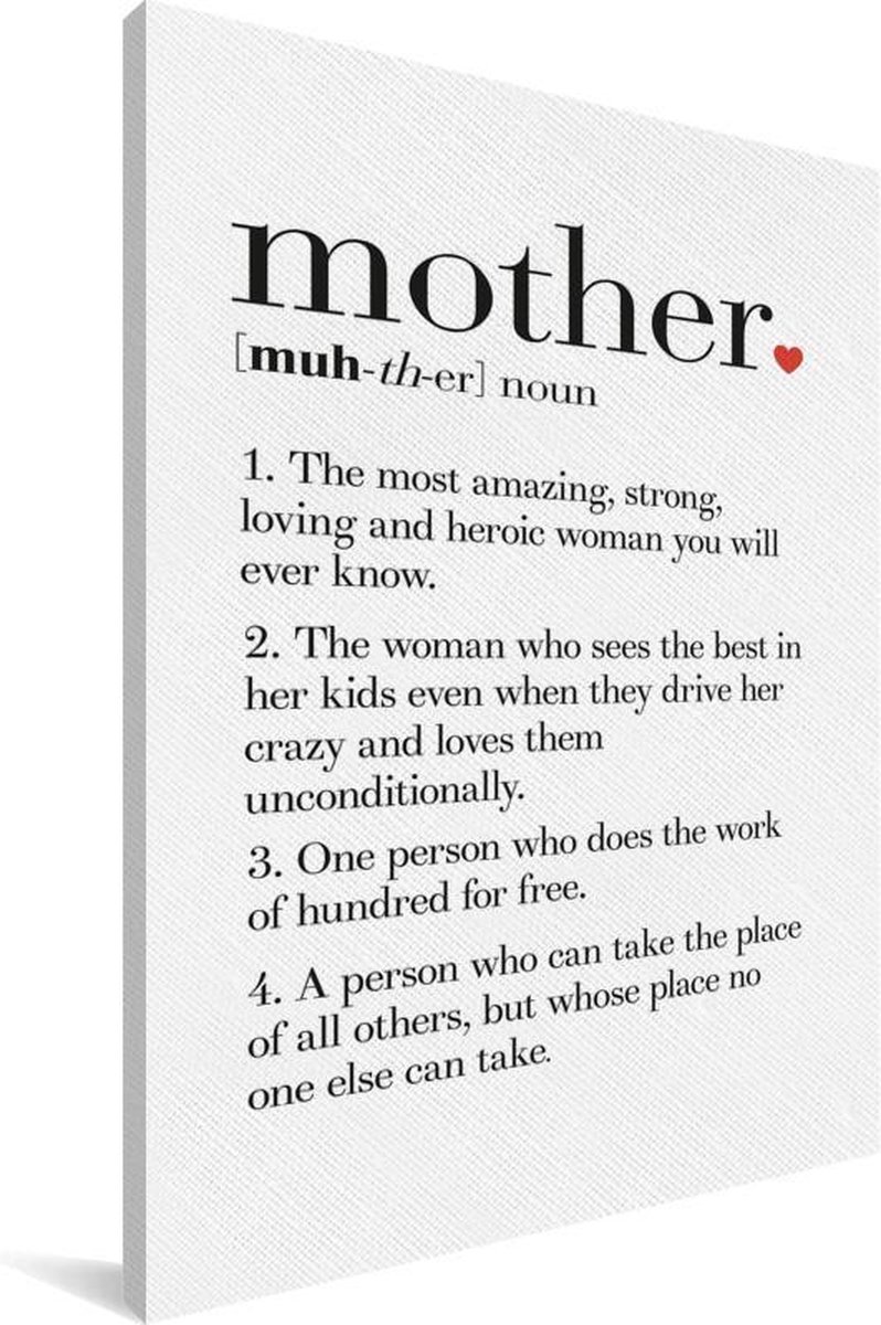 Welp bol.com | Mooi cadeau voor moederdag - tekst met definitie Mother LE-27
