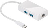 Goobay 71529 tussenstuk voor kabels 2 x USB 3.0 A, Ethernet USB C Wit