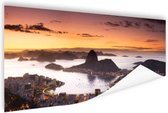 Zonsondergang Rio de Janeiro Poster 120x80 cm - Foto print op Poster (wanddecoratie woonkamer / slaapkamer) / Brazilië Poster