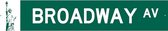 Signs-USA straatnaambord - Broadway Avenue - Wandbord - Dibond - 60x12 cm
