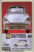 DAF Daffodil 1964 reclame auto - Metalen reclamebord - Wandbordje - 10x15 cm