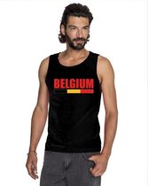 Zwart Belgium supporter mouwloos shirt heren - Belgie singlet shirt/ tanktop L