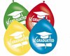 8x stuks Geslaagd versiering ballonnen graduated - Examen diploma uitreiking feestartikelen