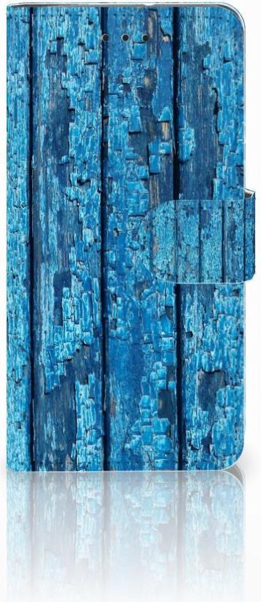 Motorola Moto G7 Play Book Style Case Wood Blue