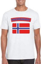 T-shirt met Noorse vlag wit heren S