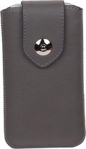 BestCases.nl Sony Xperia  Z5 Compact - Universele Luxe Leder look insteekhoes/pouch - Grijs Medium