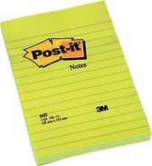 Post-it® Grote Notities / Memo's - Geel - Gelijnd - 102 x 152 mm - 100 Blaadjes/Blok