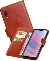 Zakelijke Bookstyle Hoesje voor Huawei Y9 2019 Bruin