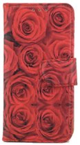 Rozen Boekmodel Hoesje iPhone XS / X - Rood