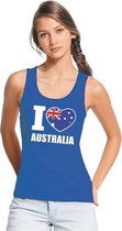 Blauw I love Australie fan singlet shirt/ tanktop dames M