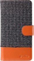 Melkco Holmes Find Grid wallet case grijs/bruin iPhone 6 Plus/6S Plus