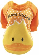 Trui voor honden - Oranje trui voor hondjes - Love Ducks Design - Maat L
