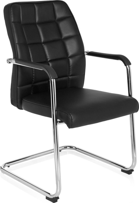 hjh office Flexo PU - Chaise de bureau - Chaise de conférence - Chaise visiteur - Noir