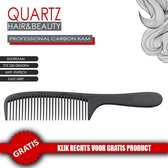Quartz Hair&Beauty Kapper Carbon Haarkam Zakkam Half Zwart - Gratis Haarloop