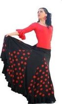 Spaanse flamenco rok dames zwart rood Maat L