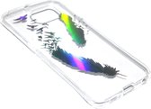 Glimmend veren hoesje siliconen Geschikt voor Samsung Galaxy S6 Edge